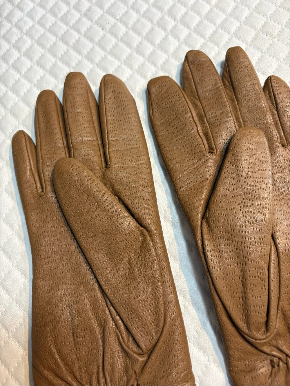 vintage brown leather driving gloves large